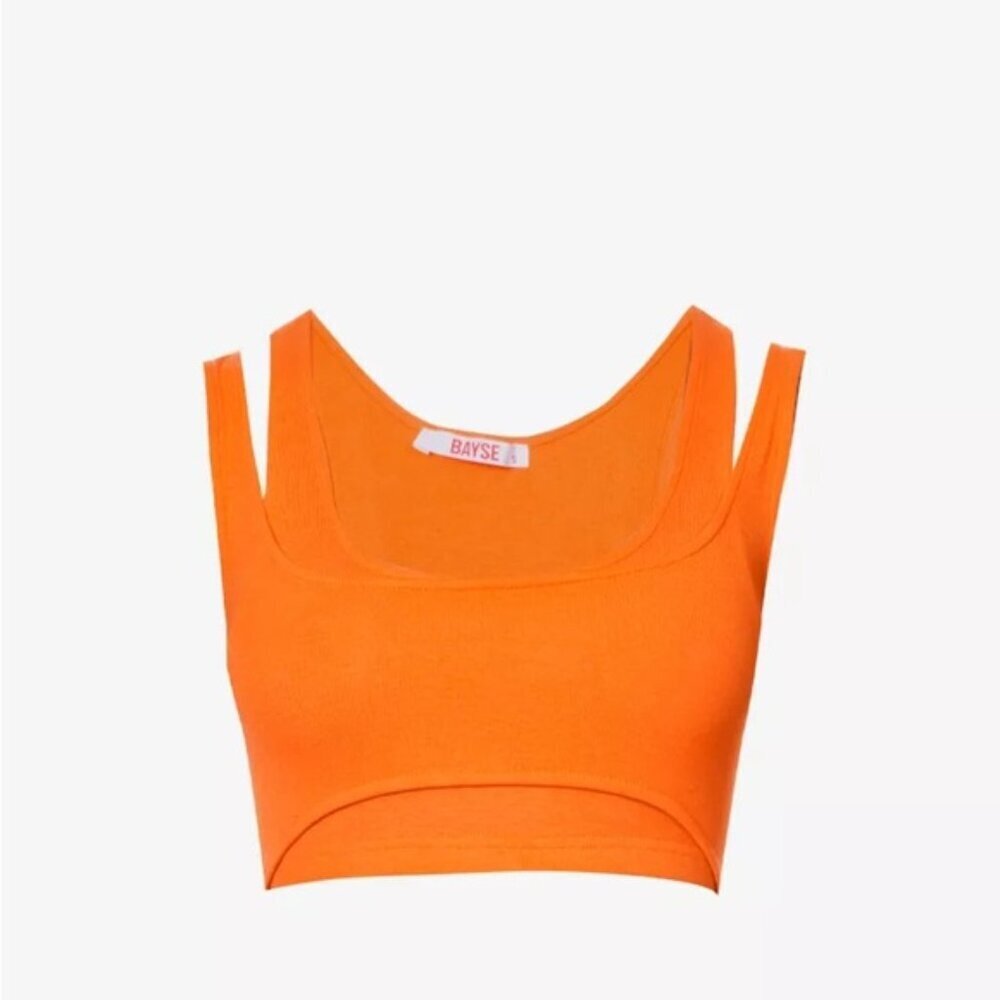 MOLLY KING X BAYSE medium Seville layered jersey crop top